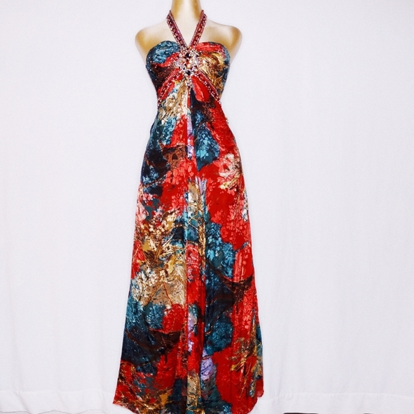 Stunning Tony Bowls / Mon Cheri Evening Gown,Boho Wedding, Prom, Pageant Dress - Picture 1 of 16